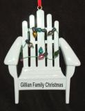 Lounge Chair Beach Christmas Ornament Personalized FREE at PersonalizedOrnamentsMarket.com by Russell Rhodes