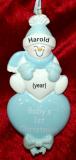 First Christmas Ornament Baby Blue Personalized FREE at PersonalizedOrnamentsMarket.com by Russell Rhodes