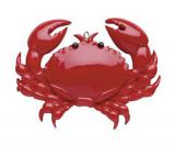 Red Crab Christmas Ornament Personalized FREE at PersonalizedOrnamentsMarket.com by Russell Rhodes