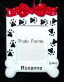 Dog Christmas Ornament Paw Prints Dog House Photo Frame Personalized FREE at PersonalizedOrnamentsMarket.com by Russell Rhodes