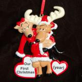 Couple Christmas Ornament Deer Personalized FREE at PersonalizedOrnamentsMarket.com by Russell Rhodes