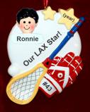 Lacrosse Ornament for Boy or Girl Personalized FREE at PersonalizedOrnamentsMarket.com by Russell Rhodes