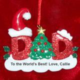 Dad Christmas Ornament Personalized FREE at PersonalizedOrnamentsMarket.com by Russell Rhodes