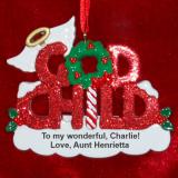 Godchild Christmas Ornament Personalized FREE at PersonalizedOrnamentsMarket.com by Russell Rhodes