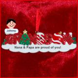 Grandson Ornament with Love Personalized FREE at PersonalizedOrnamentsMarket.com by Russell Rhodes