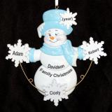 Family Christmas Ornament Frosty Snowflakes for 3 Personalized FREE at PersonalizedOrnamentsMarket.com by Russell Rhodes