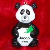 Panda Christmas Ornament Personalized FREE at PersonalizedOrnamentsMarket.com by Russell Rhodes