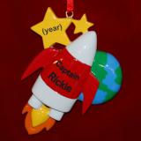 Spaceship Christmas Ornament Personalized FREE at PersonalizedOrnamentsMarket.com by Russell Rhodes