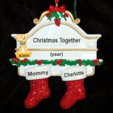 1 Child Single Parent Christmas Ornament Hung with Care with Dogs, Cats, Pets Custom Added Personalized FREE at PersonalizedOrnamentsMarket.com by Russell Rhodes