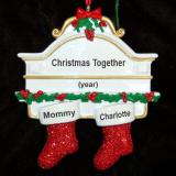 1 Child Single Parent Christmas Ornament Hung with Care Personalized FREE at PersonalizedOrnamentsMarket.com by Russell Rhodes