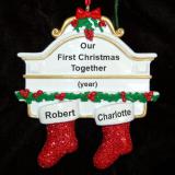 Couple Christmas Ornament Hung with Care Personalized FREE at PersonalizedOrnamentsMarket.com by Russell Rhodes