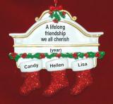 3 Friends for Life Christmas Ornament Personalized FREE at PersonalizedOrnamentsMarket.com by Russell Rhodes