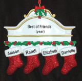 4 Friends for Life Christmas Ornament Personalized FREE at PersonalizedOrnamentsMarket.com by Russell Rhodes