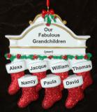 Grandparents Christmas Ornament Hung with Care 7 Grandkids Personalized FREE at PersonalizedOrnamentsMarket.com by Russell Rhodes