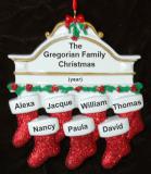 Family Christmas Ornament Hung with Care for 7 Personalized FREE at PersonalizedOrnamentsMarket.com by Russell Rhodes