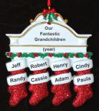 Grandparents Christmas Ornament Hung with Care 8 Grandkids Personalized FREE at PersonalizedOrnamentsMarket.com by Russell Rhodes