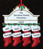 Family Christmas Ornament Hung with Care for 8 Personalized FREE at PersonalizedOrnamentsMarket.com by Russell Rhodes