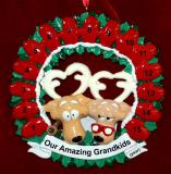 Grandparents Christmas Ornament Wreath up to 15 Grandkids Personalized FREE at PersonalizedOrnamentsMarket.com by Russell Rhodes