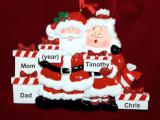 Family Christmas Ornament Xmas Presents for 4 Personalized FREE at PersonalizedOrnamentsMarket.com by Russell Rhodes