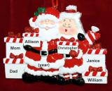 Family Christmas Ornament Xmas Presents for 6 Personalized FREE at PersonalizedOrnamentsMarket.com by Russell Rhodes