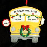 School Bus Christmas Ornament Personalized FREE at PersonalizedOrnamentsMarket.com by Russell Rhodes