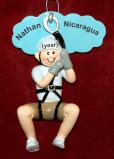 Zip Line Christmas Ornament for Male Personalized FREE at PersonalizedOrnamentsMarket.com by Russell Rhodes