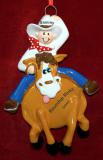 Horse Riding Christmas Ornament Boy Personalized FREE at PersonalizedOrnamentsMarket.com by Russell Rhodes