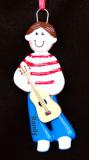 Male Guitar Christmas Ornament Personalized FREE at PersonalizedOrnamentsMarket.com by Russell Rhodes