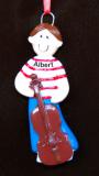 Male Cello Christmas Ornament Personalized FREE at PersonalizedOrnamentsMarket.com by Russell Rhodes