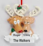 Couple Christmas Ornament Reindeer Fun Personalized FREE at PersonalizedOrnamentsMarket.com by Russell Rhodes