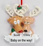 Expecting Christmas Ornament Reindeer Fun Personalized FREE at PersonalizedOrnamentsMarket.com by Russell Rhodes