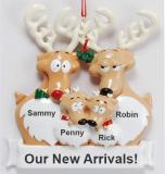 Twins Christmas Ornament Reindeer Proud Parents Personalized FREE at PersonalizedOrnamentsMarket.com by Russell Rhodes