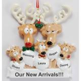 Triplets Christmas Ornament Reindeer Proud Parents Personalized FREE at PersonalizedOrnamentsMarket.com by Russell Rhodes