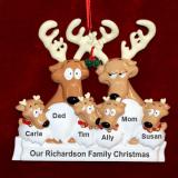 Family Christmas Ornament Reindeer 6 Personalized FREE at PersonalizedOrnamentsMarket.com by Russell Rhodes