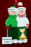 Gay or Lesbian Couple Christmas Ornament Outside Together with Dogs, Cats, Pets Custom Added Personalized FREE at PersonalizedOrnamentsMarket.com by Russell Rhodes