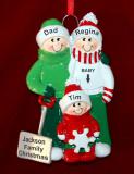 Pregnant Christmas Ornament for 3 Outside Together Personalized FREE at PersonalizedOrnamentsMarket.com by Russell Rhodes