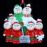 Family Christmas Ornament for 7 Outside Together Personalized FREE at PersonalizedOrnamentsMarket.com by Russell Rhodes