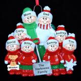 Family Christmas Ornament for 8 Outside Together with Dogs, Cats, Pets Custom Added Personalized FREE at PersonalizedOrnamentsMarket.com by Russell Rhodes