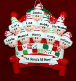 Family Christmas Ornament Just the 10 Kids Warm & Cozy Personalized FREE at PersonalizedOrnamentsMarket.com by Russell Rhodes