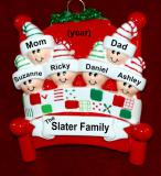 Family Christmas Ornament for 6 Warm & Cozy Personalized FREE at PersonalizedOrnamentsMarket.com by Russell Rhodes