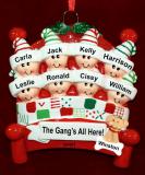 Grandparents Christmas Ornament for 8 Grandkids with Dogs, Cats, Pets Custom Added Warm & Cozy  Personalized FREE at PersonalizedOrnamentsMarket.com by Russell Rhodes