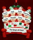 Family Christmas Ornament Just the 8 Kids Warm & Cozy  Personalized FREE at PersonalizedOrnamentsMarket.com by Russell Rhodes