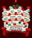 Grandparents Christmas Ornament for 8 Grandkids Warm & Cozy  Personalized FREE at PersonalizedOrnamentsMarket.com by Russell Rhodes