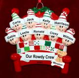 Grandparents Christmas Ornament for 9 Grandkids with Dogs, Cats, Pets Custom Added Warm & Cozy  Personalized FREE at PersonalizedOrnamentsMarket.com by Russell Rhodes