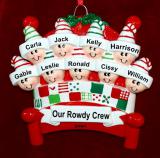 Family Christmas Ornament Just the 9 Kids Warm & Cozy  Personalized FREE at PersonalizedOrnamentsMarket.com by Russell Rhodes