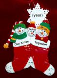 Family Christmas Ornament Festive Stockings for 3 Personalized FREE at PersonalizedOrnamentsMarket.com by Russell Rhodes