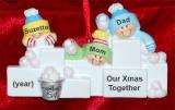 Family Christmas Ornament Snowball Fun for 3 Personalized FREE at PersonalizedOrnamentsMarket.com by Russell Rhodes