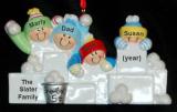 Family Christmas Ornament Snowball for 4 Personalized FREE at PersonalizedOrnamentsMarket.com by Russell Rhodes