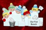 Family Christmas Ornament Snowball Fun Just the 5 Kids Personalized FREE at PersonalizedOrnamentsMarket.com by Russell Rhodes