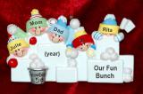 Family Christmas Ornament Snowball Fun for 5 Personalized FREE at PersonalizedOrnamentsMarket.com by Russell Rhodes